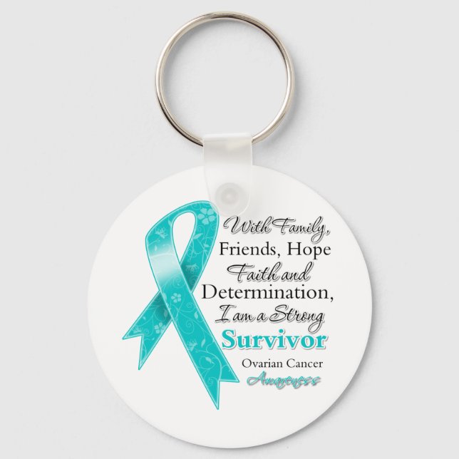 Ovarian Cancer Support Strong Survivor Key Ring (Front)