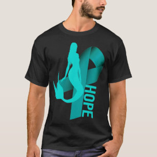 Ovarian Cancer Survivor Gift Mermaid Ribbon Hope T-Shirt