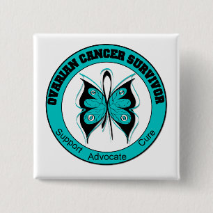 OVARIAN CANCER SURVIVOR T-Shirts 15 Cm Square Badge