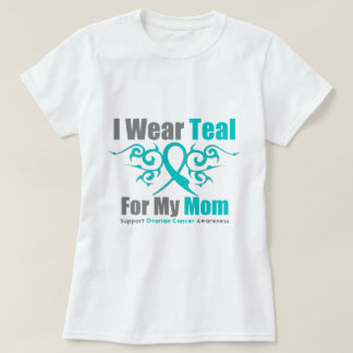 Ovarian Cancer Teal Tribal Ribbon Mum T-Shirt