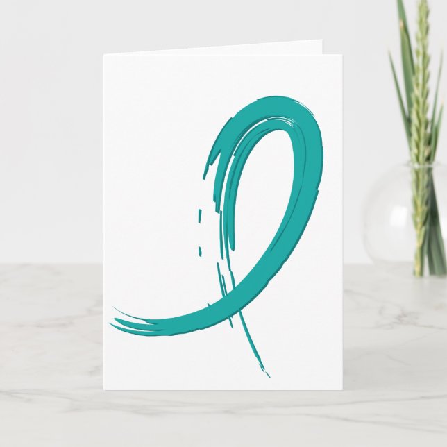 Ovarian Cancer's Teal Ribbon A4 Card (Front)
