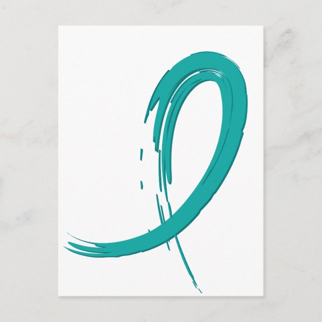 Ovarian Cancer's Teal Ribbon A4 Postcard (Front)