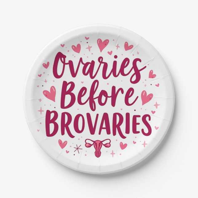 Ovaries Before Brovaries My Body my Choice Womb Paper Plate (Front)