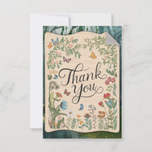 ovely Boho Wishes Woodland Thank You Card