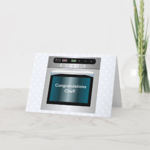 Oven graphic with personalised text card