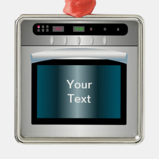 Oven graphic with personalised text metal tree decoration