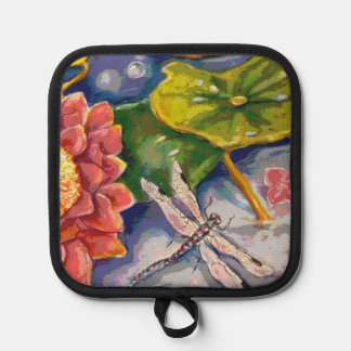 Oven Mitt and Pot Holders - Dragonfly & Waterlilly