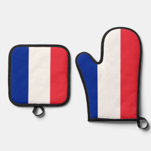 Oven Mitt and Pot Holders, France flag Oven Mitt & Pot Holder Set