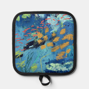 Oven Mitt and Pot Holders in Blackfish Design