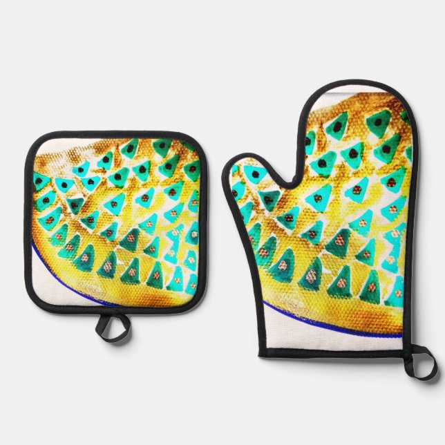 Oven Mitt and Pot Holders Oven Mitt & Pot Holder Set (Front)