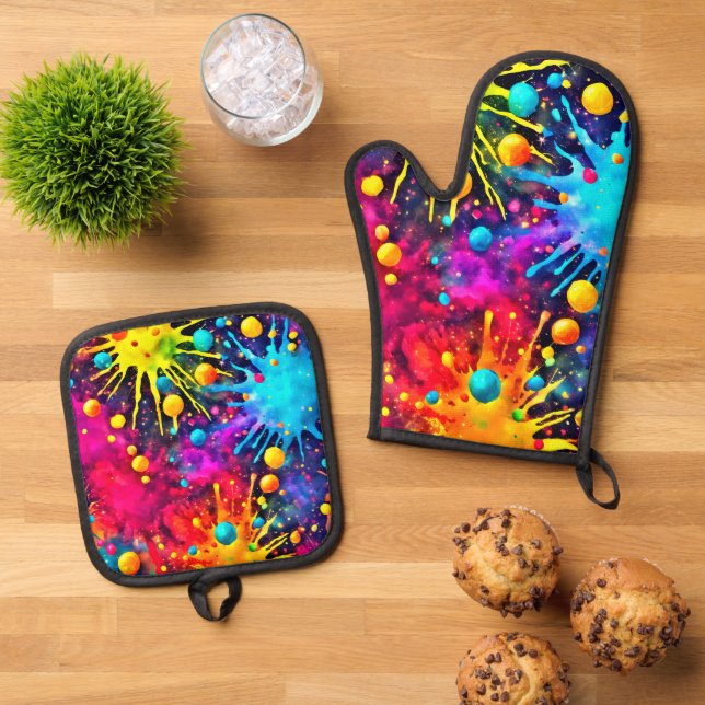 Oven Mitt and Pot Holders Oven Mitt & Pot Holder Set (Top Down)