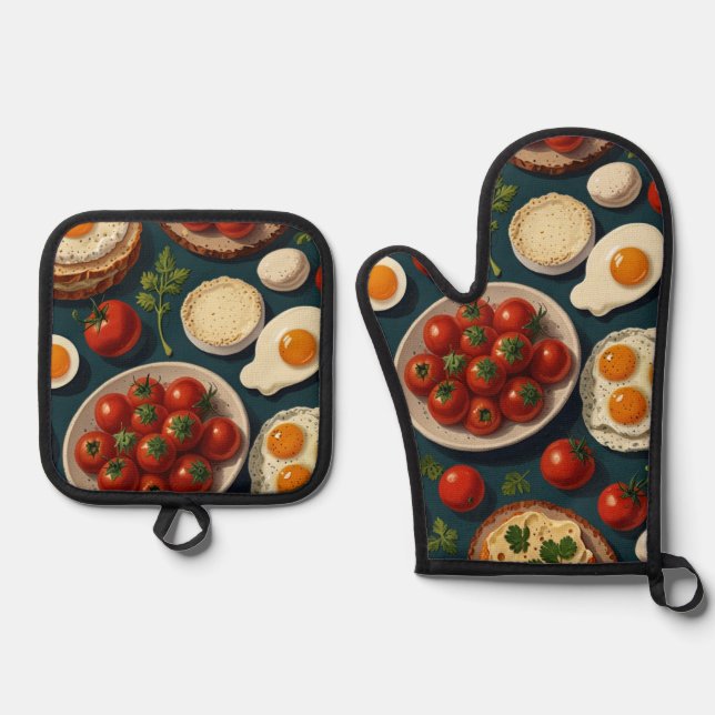 Oven Mitt and Pot Holders Oven Mitt & Pot Holder Set (Front)