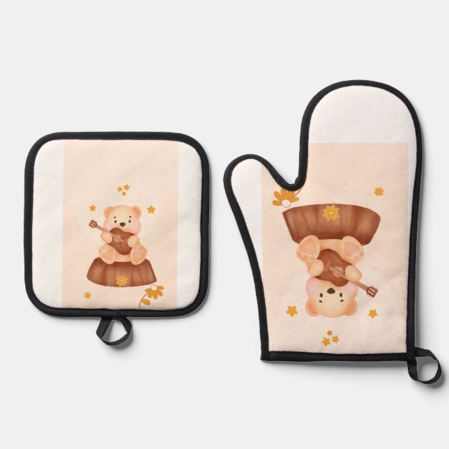 Oven Mitt and Pot Holders Oven Mitt & Pot Holder Set (Front)