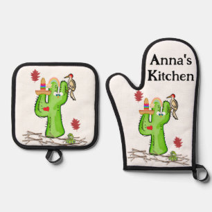 Oven Mitt & Pot Holders Cactus Desert Oven Mitt & Pot Holder Set
