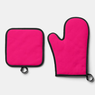 Oven Mitt & Pot Holders Fushia Pink Holder Set