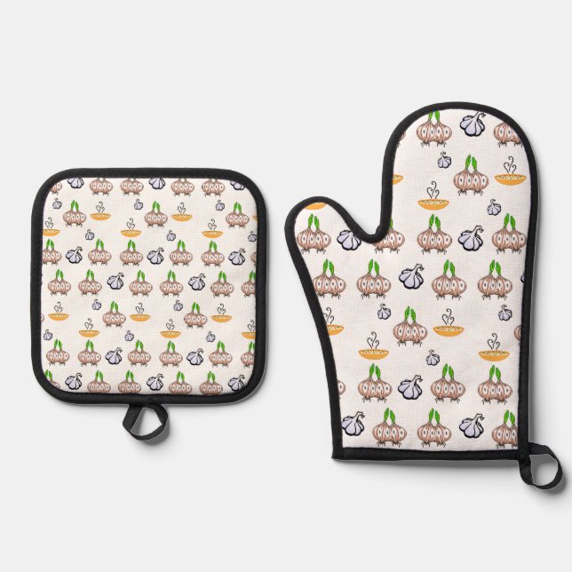 Oven Mitt & Pot Holders Onion Holder Set (Front)