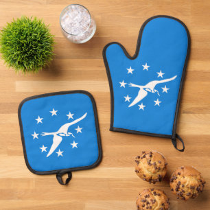 Oven Mitt, Pot Holders with flag of Corpus Christi Oven Mitt & Pot Holder Set