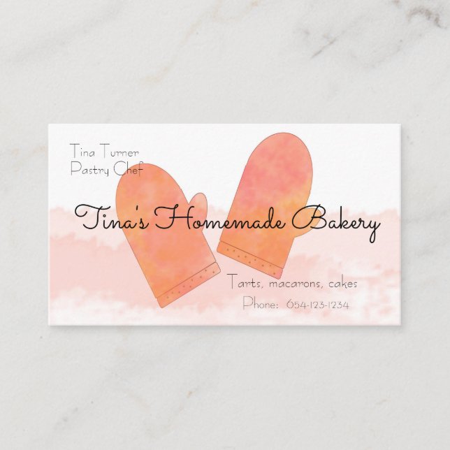 Oven Mitts Bakery Business Card (Front)