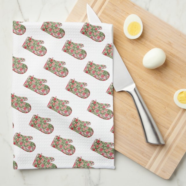 Oven Mitts Tea Towel (Quarter Fold)