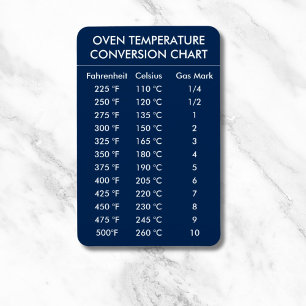 oven temperature conversion chart navy blue magnet