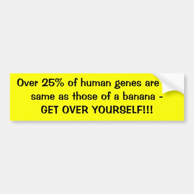 Over 25% of human genes are the same as those o... bumper sticker (Front)