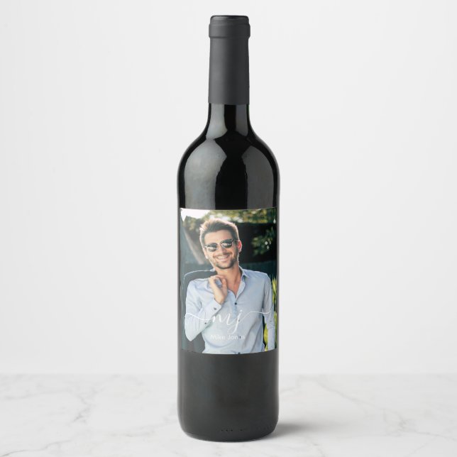 over all print your photo  wine label (Front)