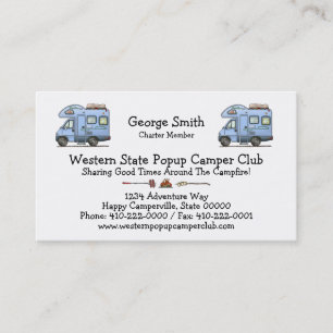 Over Cab Camper RV Business Card