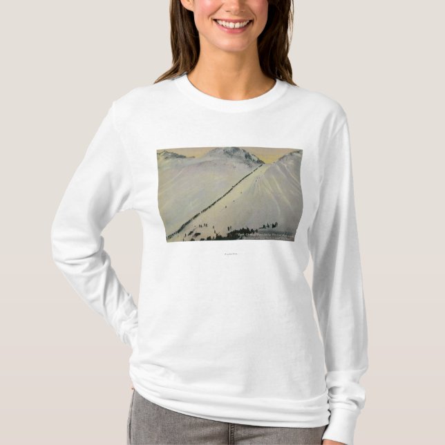 Over Chilkoot Pass During Gold Rush, Alaska T-Shirt (Front)