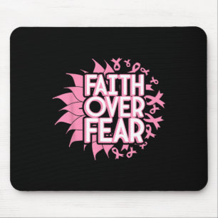 Over Fear Breast Cancer Awareness Christian Pink Mouse Pad