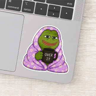 Over It Frog Cosy Meme Sticker