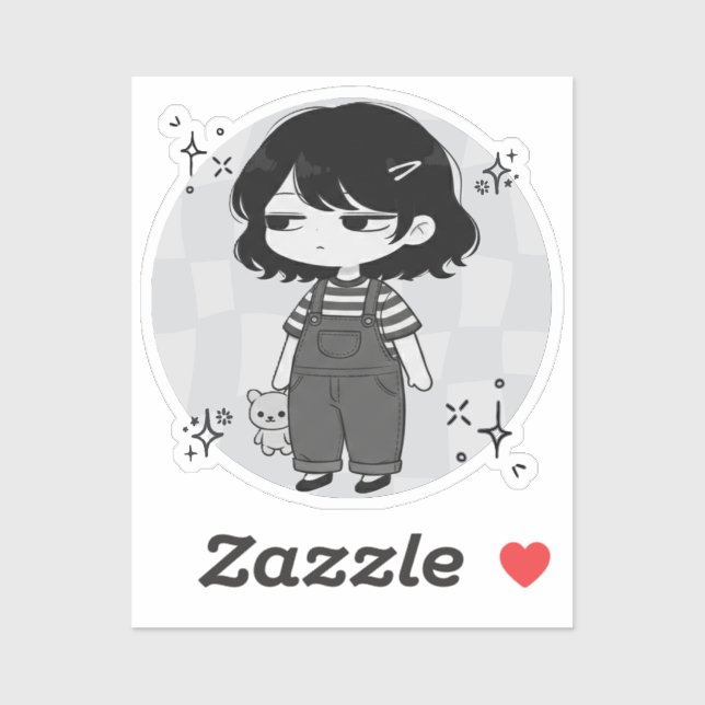 Over It Round Aesthetic Chibi Girl Illustration (Sheet)