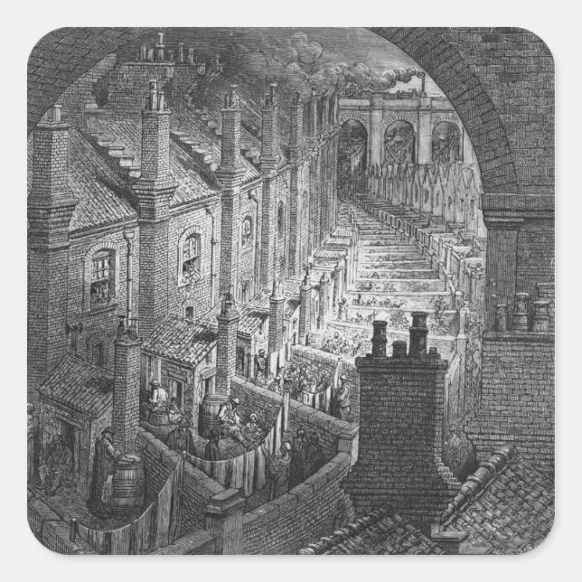 Over London - By Rail Square Sticker (Front)