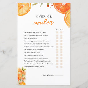 Over or Under Aperol Spritz Bridal Shower Game