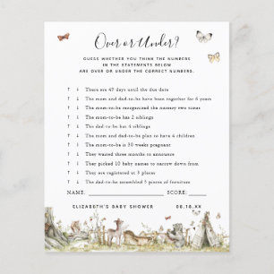 Over or Under Baby Shower Game
