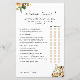 Over or Under Boots and Bubbly Bridal Shower Game