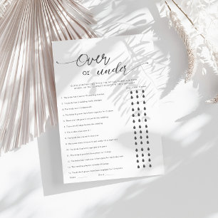Over or Under Bridal Shower Game