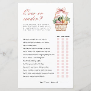 Over or Under Fresh Off The Market Bridal Game