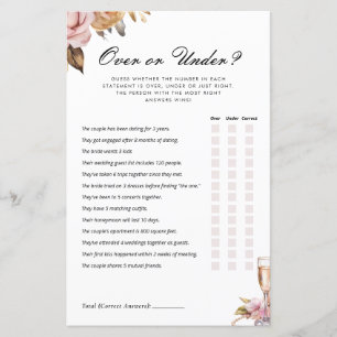 Over or Under Pearls Prosecco Bridal Shower Game