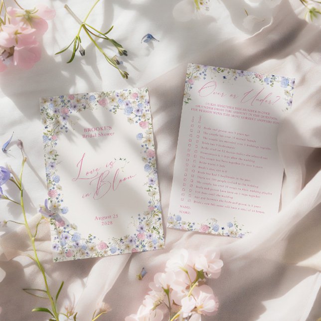 Over or under? Pink Floral Bridal Shower Game (Over or under? Pink Floral Bridal Shower Game)
