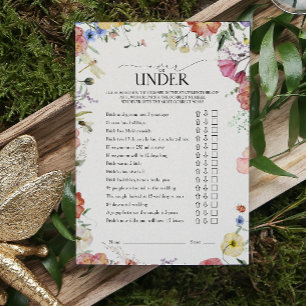 Over Or Under Pressed Floral Bridal Shower Game