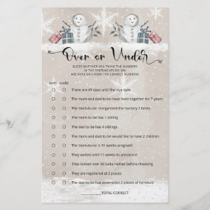 Over or Under Snowman Baby Shower
