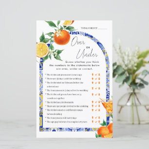 Over or Under Spritz Mediterranean Bridal Game
