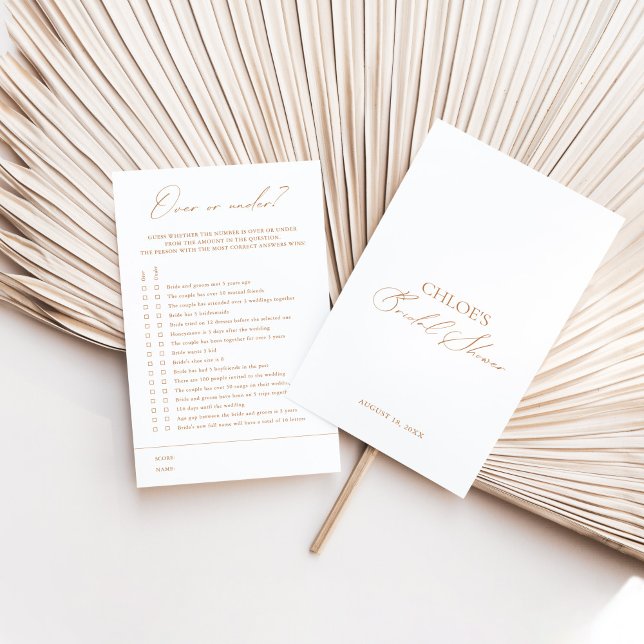 Over or under? White Elegant Bridal Shower Game (Creator Uploaded)