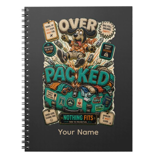 Over Packed Personalised Funny Student Notebook (Front)