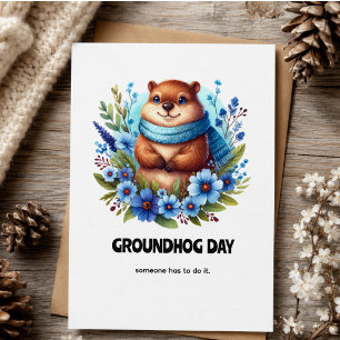 Over Rated? Watercolor Celebrating Groundhog Day Invitation