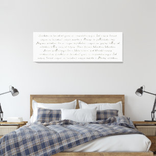 Over the bed custom song lyric poem quote canvas print