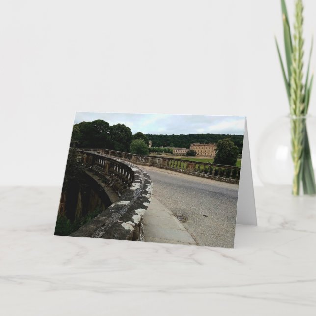 Over the bridge, to Chatsworth. Card (Front)