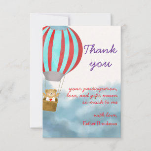 Over the Clouds Baby is on the Way Baby Shower Thank You Card