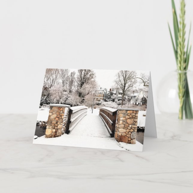 Over the footbridge winter card (Front)