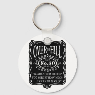 Over The Hill 30th Birthday Key Ring